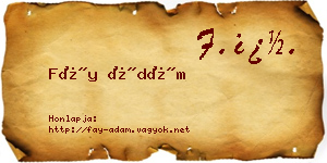 Fáy Ádám névjegykártya